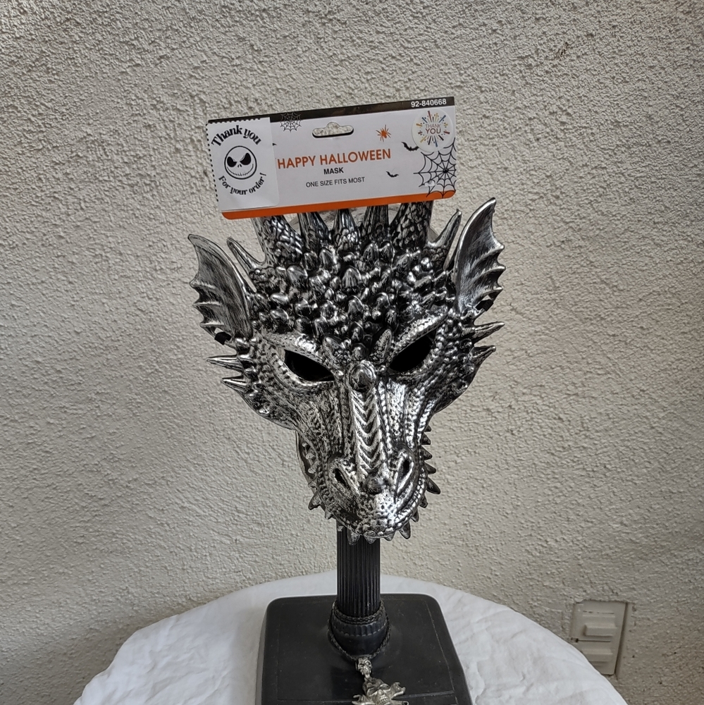 Silver Dragon Mask Halloween Costume Party Novelty Themed Venue Cosplay Roleplay